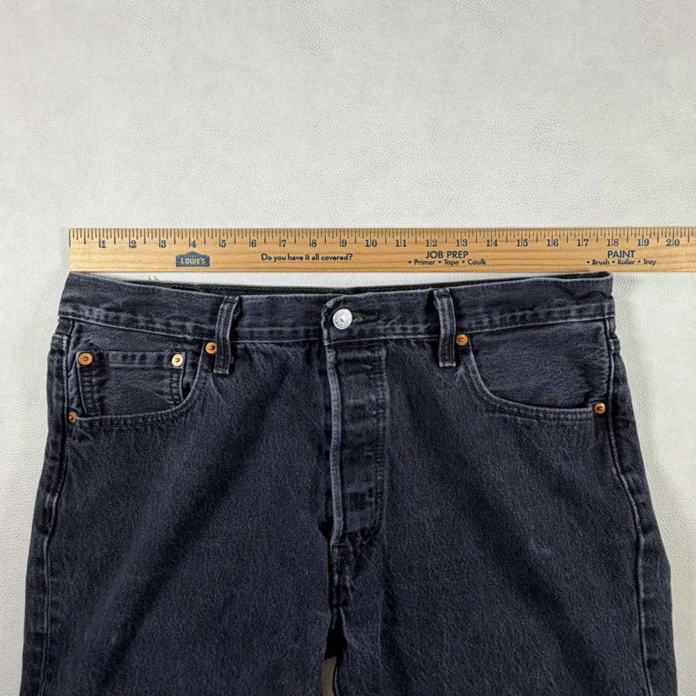 Levis 501 Original Fit Mens 36x30 Jeans Charcoal Black Straight Leg
